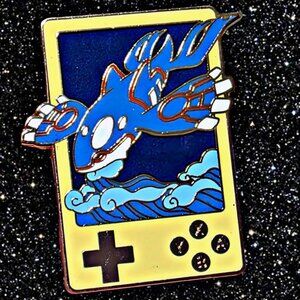 Kyogre Game Boy Enamel Pin – Ocean Blue Hoenn Style for Pokémon Fans